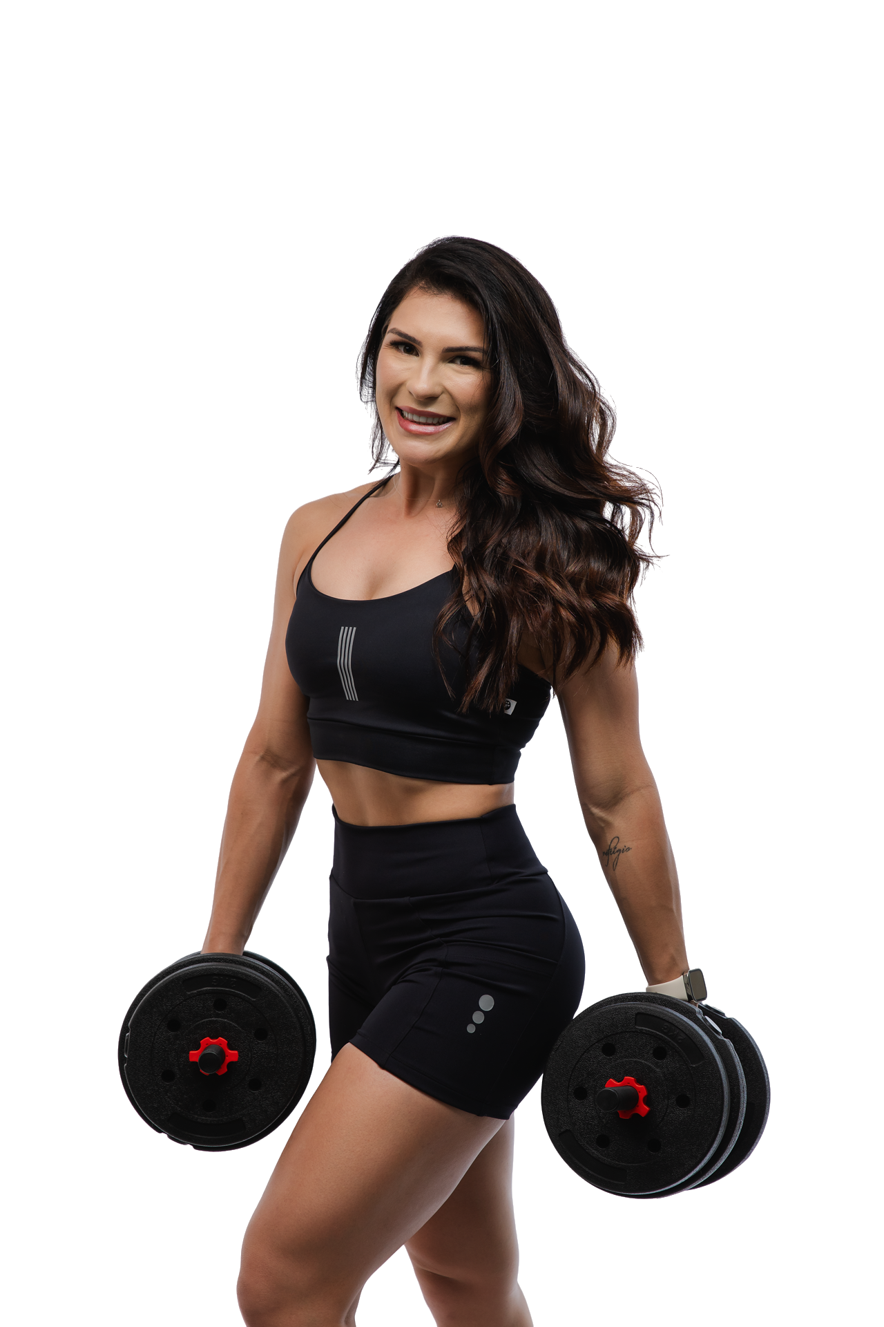 Jéssica Cristiannii treinando com anilhas